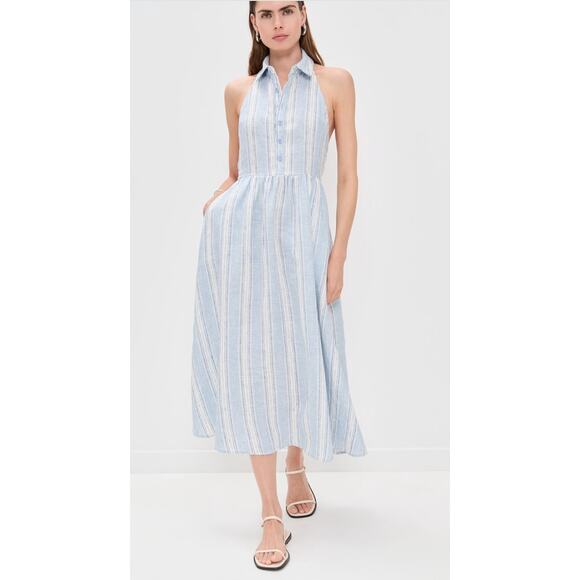 NWT Reformation Tace Linen Midi Shirt Dress - Picture 2 of 6